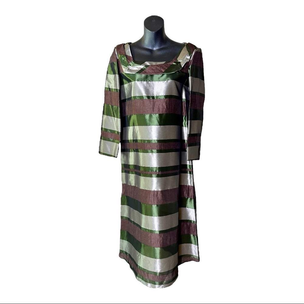 Marni Sheer Striped Long Sleeve Dress